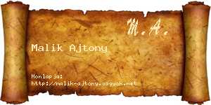 Malik Ajtony névjegykártya