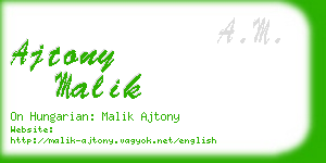 ajtony malik business card
